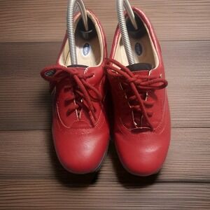 Dr Scholls Red Leather Shoes Double Air-Pillo Insoles Advanced Comfort Size 8
